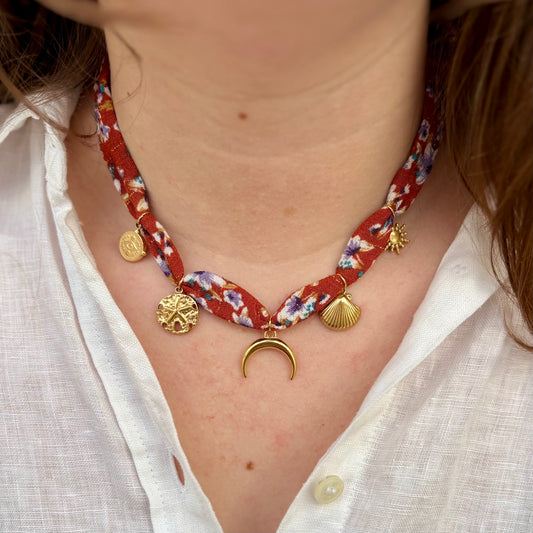 Collier tissu upcyclé