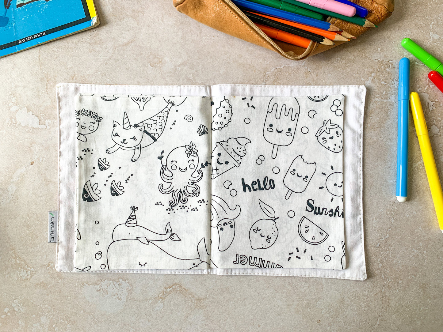 Washable coloring book