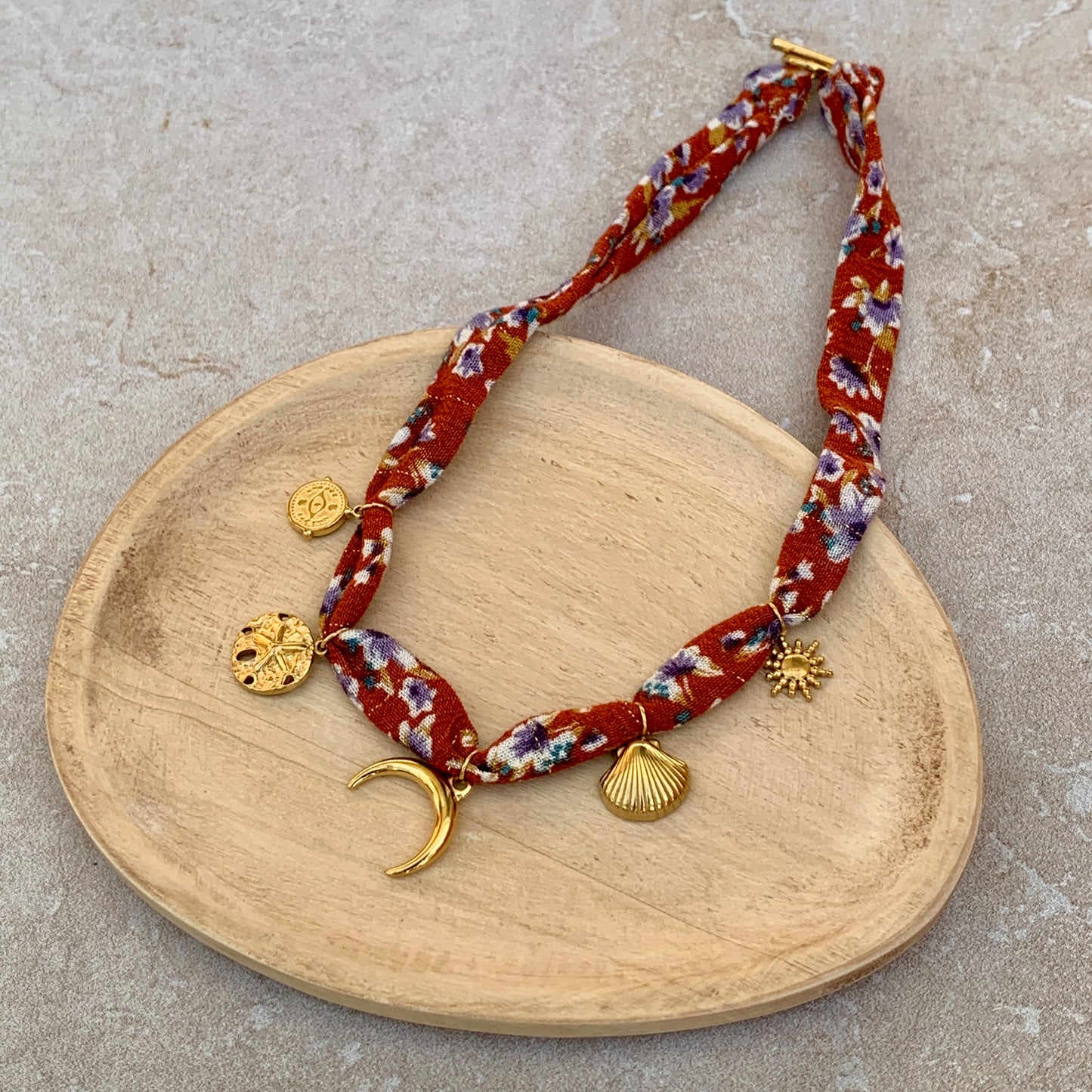 Collier tissu upcyclé